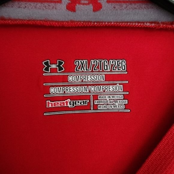 Under Armour Compression Heat Gear Pullover Red Men's 2XL - Picture 3 of 4